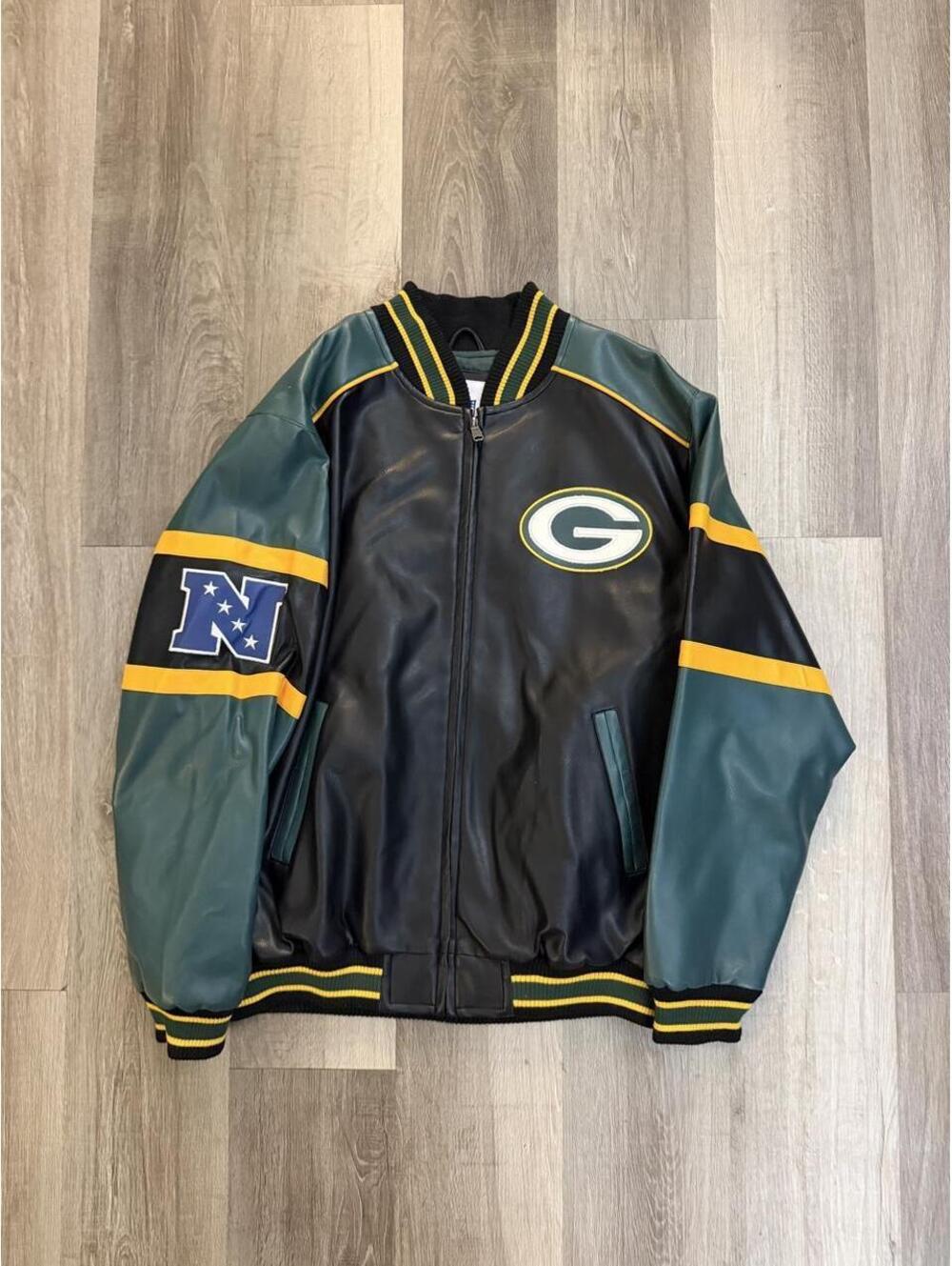 NFL Green Bay Packers vegan leather jacket sz XL